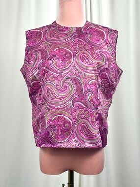 Vintage Simpson’s Pink Paisley Mod Sleeveless Top